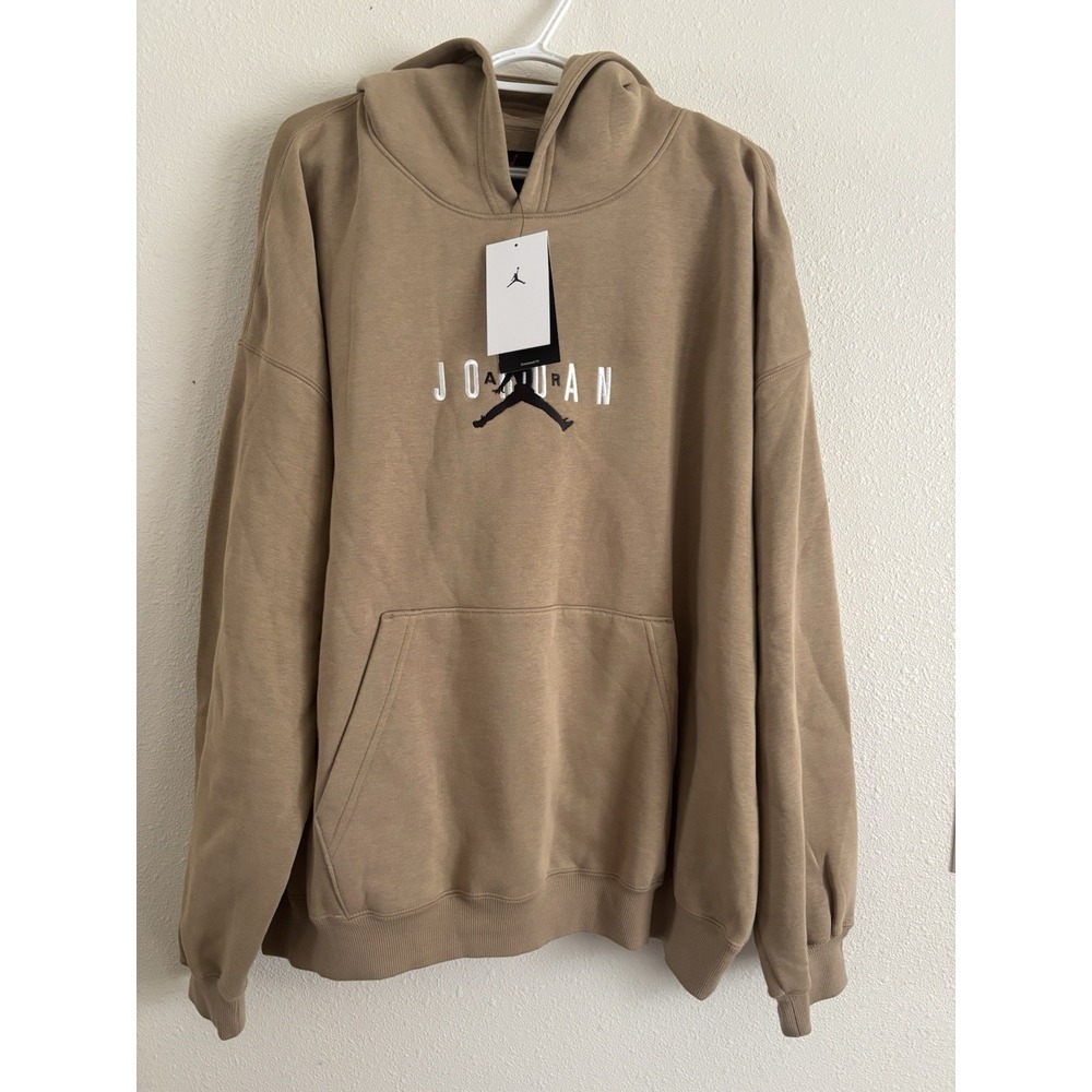 NWT Nike Air Jordan Men's Fleece Hoodie Tan Beige XL Jumpman